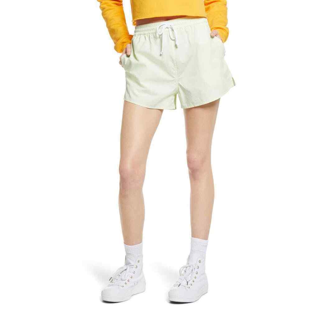 Bp. Women's Cotton Athletic Drawstring Shorts In Green Limecream Size XL